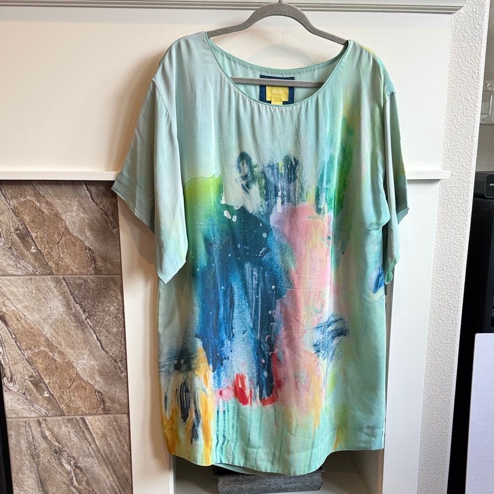 Cool Abstract Print Silk Dress from Anthropologie